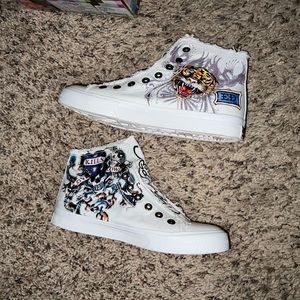 White Ed Hardy High Tops - great condition